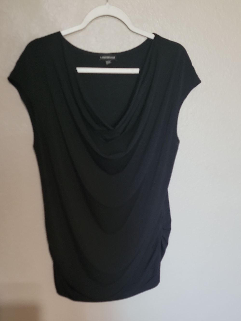 Lane Bryant Black Cowl-Neck Cap Sleeve Top